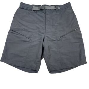North Face Shorts Mens Large Nylon Belted Hiking Outdoor Zip Pocket Lightweight